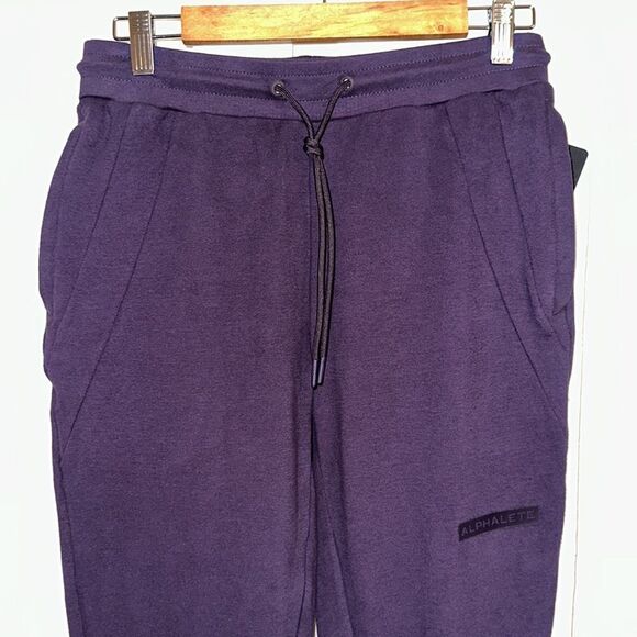 ALPHALETE M Identity Deep Purple Plum Brushed Cotton Jogger Athletic Pants - Picture 3 of 13